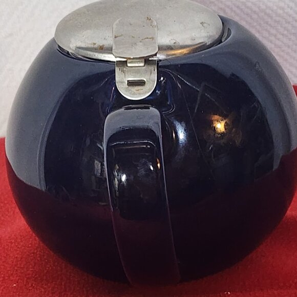 Classic Bistro Bright Cobalt 2 Cup Infuser Personal Porcelain Teapot w/Metal Lid - Picture 16 of 16
